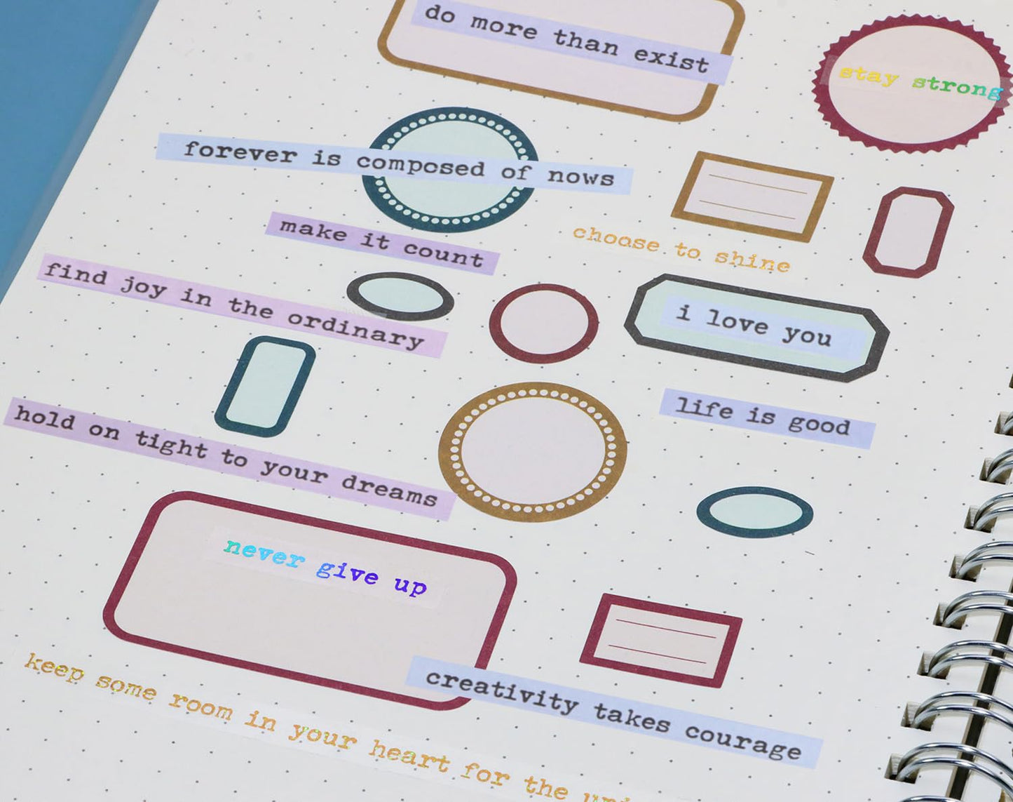 ONLYKXY 8sheets Colourful Talk Label Sticker Word Stickers Paper Inspirational Words Label Sticker for Hand Account Text DIY Journal Decals Decorative Scrapbooking Stickers (Pastel) Pastel