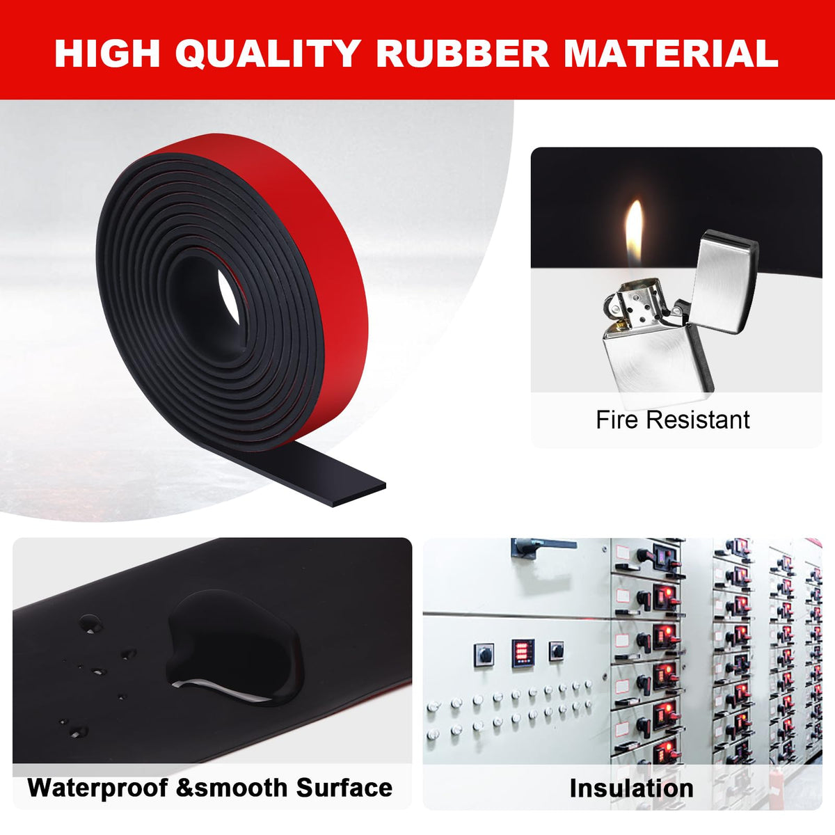 Rubber Strips with Adhesive Backing, 2" W x 1/16" T x 10' L Solid Neoprene Rubber Sheets, Rolls & Strips for DIY Warehouse Flooring, Gasket, Pads, Padding, Matting, Crafts Protection 2" Wide x 1/16" Thick x 10' Long