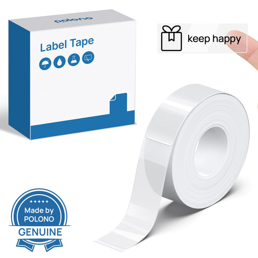 POLONO Genuine P31S Label Maker Tape, Adapted Label Print Paper, 15x40mm(0.59"x1.57"), Self-Adhesive Label Maker Tape Refill for Home/Office, Compatible with P31S Label Maker, 180 Labels, Transparent Clear