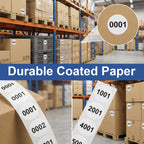 5 Rolls Consecutive Number 0001 to 5000 Label Bundle