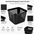 20 Pack Black Small Plastic Berry Baskets for Classroom and Produce