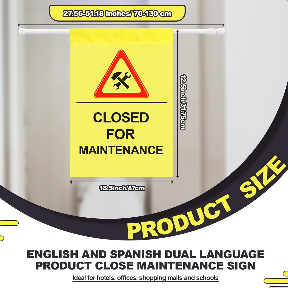 Fanfanwin 4 Pcs Restroom Closed for Maintenance Sign Hanging Safety Sign