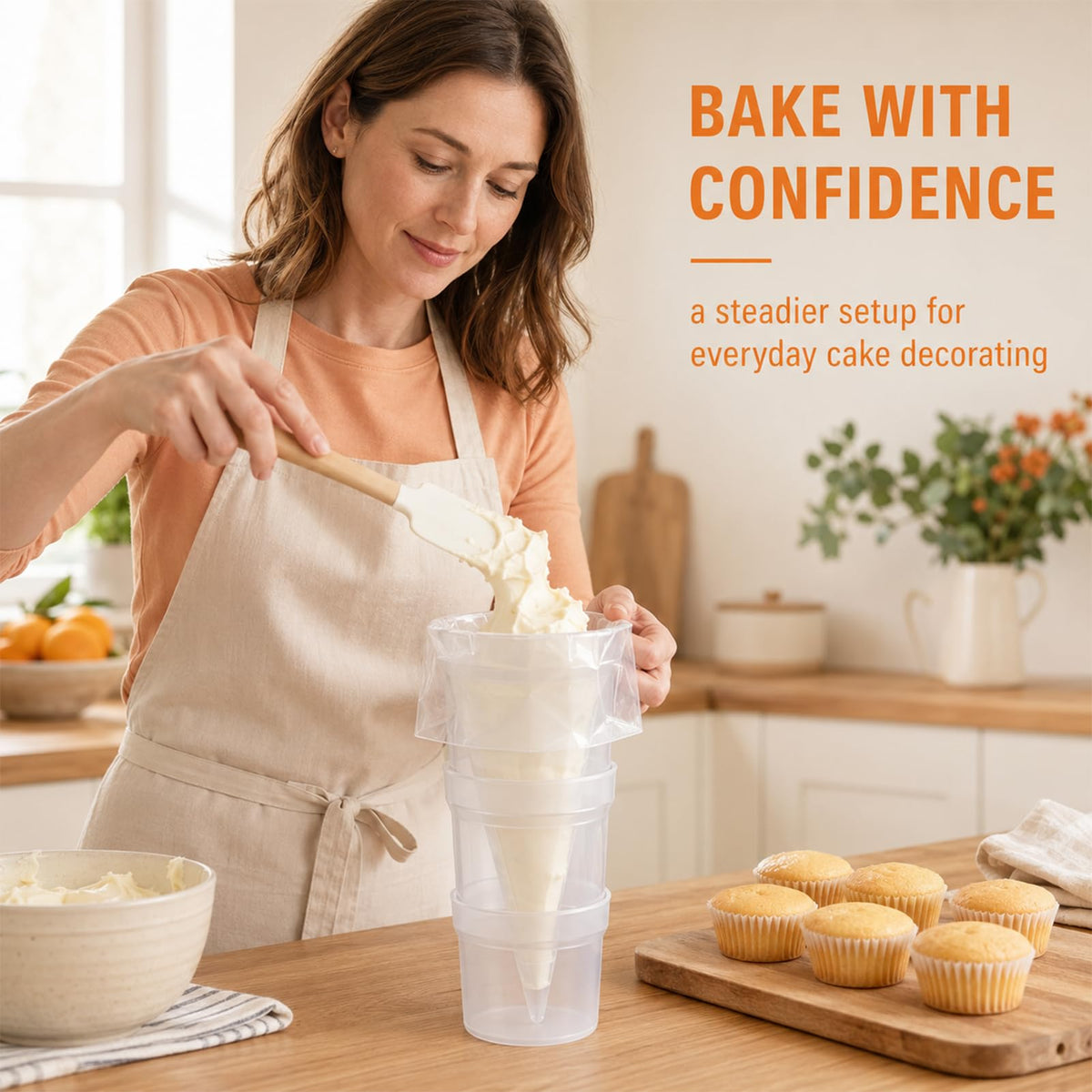 Piping Bag Holder,Piping Bag Holder Stand,Adjustableheight For Baking