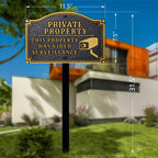 Private Property Video Surveillance Solid Cast Metal Sign