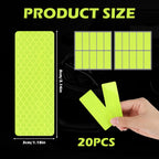 20 Pack Reflective Safety Tape Stickers Diamond Grade High Visibility Reflectors, Waterproof Reflective Stickers for Helmet, Bike Reflectors for Night Riding, Car, Mailbox, Trailer, Outdoor Use