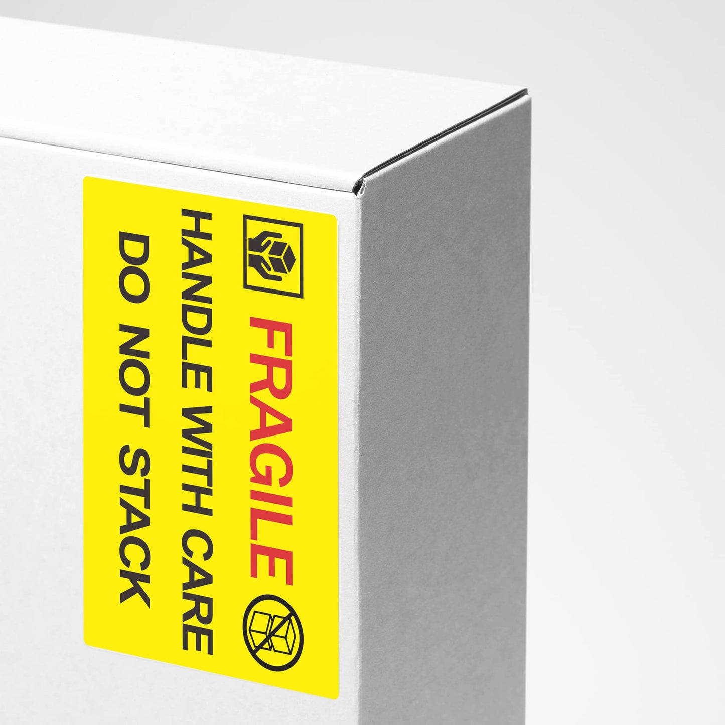 Hybsk 2x3 inch 300pcs Fragile Stickers for Shipping Moving Handle with Care Do Not Stack Yellow Warning Labels (Type 2) Type 2