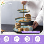 4 Set 3-Tier Cupcake Stand Hardware Handles, Tiered Tray Plate Hardware Kit, Zinc Alloy Cake Plate Stand Handle Fittings with Screws, Heavy Metal Cake Stands Holder, Round