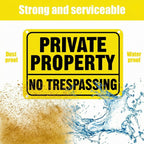 LEIFIDE 12pcs No Trespassing Private Property Signs 7 x 10 Inch Metal Reflective Aluminum No Trespassing Sign Weatherproof Warning for Property Security(High Visibility, Bright Yellow, Black)