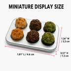 6 Piece Miniature Cake Set with Display Tray for Bakery Scenes