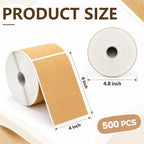 4 x 6 Inch Brown Kraft Stickers 500 Pcs Kraft Packages Labels