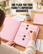 Important Document Organizer, Extra-Thick in Case I Die Binder with Labels Pink