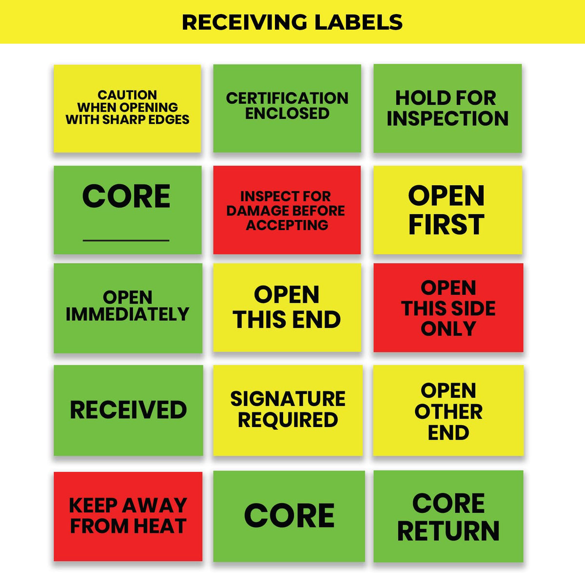 StickerJet Core Return – Warehouse Receiving Labels – 3"x5" Rectangle Labels – 500 Qty/Roll – Paper, Easy Peel and Stick, Strong Adhesive, No Residue, Made in USA