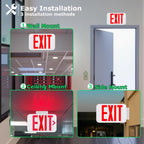 LIT-PaTH Emergency Exit Sign for Business, Battery Backup, 2 Pack 2-pack