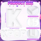 Kpop Birthday Decorations, 10 Inch KPOP Letter Food Trays, 4 Pcs