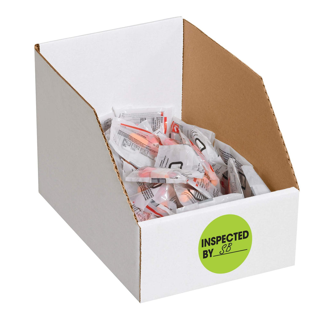 Tape Logic 2' Circle Label, 'Inspected by', Fluorescent Green, Roll of 500 Stickers, for Inventory Control and Warehouse Organization 2" Circle