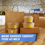 TucoDeals | Mild Labels Stickers - 1.5" Round Food Meal Choice Label Stickers for Restaurant Deli Grocery Store Food Packaging Food Truck, Strong Adhesive & Easy Peel (Yellow, 300 Labels on Sheet)