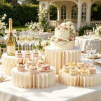 4 Pcs Buffet Risers, Foldable Dessert Table Display Set Cardboard Cake Stands