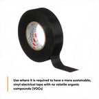 3M Temflex Vinyl Electrical Tape 175, 3/4 in x 60 ft, Black, 10 Rolls