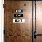 All Quality Basic Exit Wall or Door Sign - Simple & Clear To Ensure Safety | Easy to Install - Brushed Gold - Large (2 Pack) 3" x 9" - Large 2 Pack