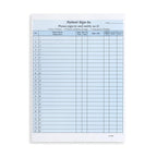 Blue Summit Supplies 25 patient sign-in forms with peel-away adhesive labels, HIPAA compliant medical filing supplies in blue.