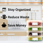 2x1 Dissolvable Food Labels, 1000 Food Container Stickers, Blue