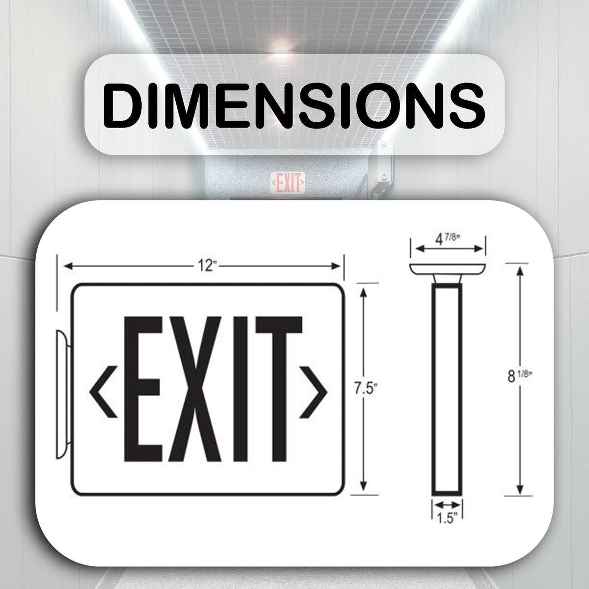 Ciata Led Emergency Exit Sign with Battery Backup - Emergency Fire Exit Lights, Light up Exit Sign, Lighted Exit Signs, Exit Signs for Business, Neon Exit Light, Single and Double-Sided, Red, 1 Pack