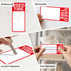 400 Pcs Used Tire Stickers 2.75" × 6" Writable Vinyl Tire Labels