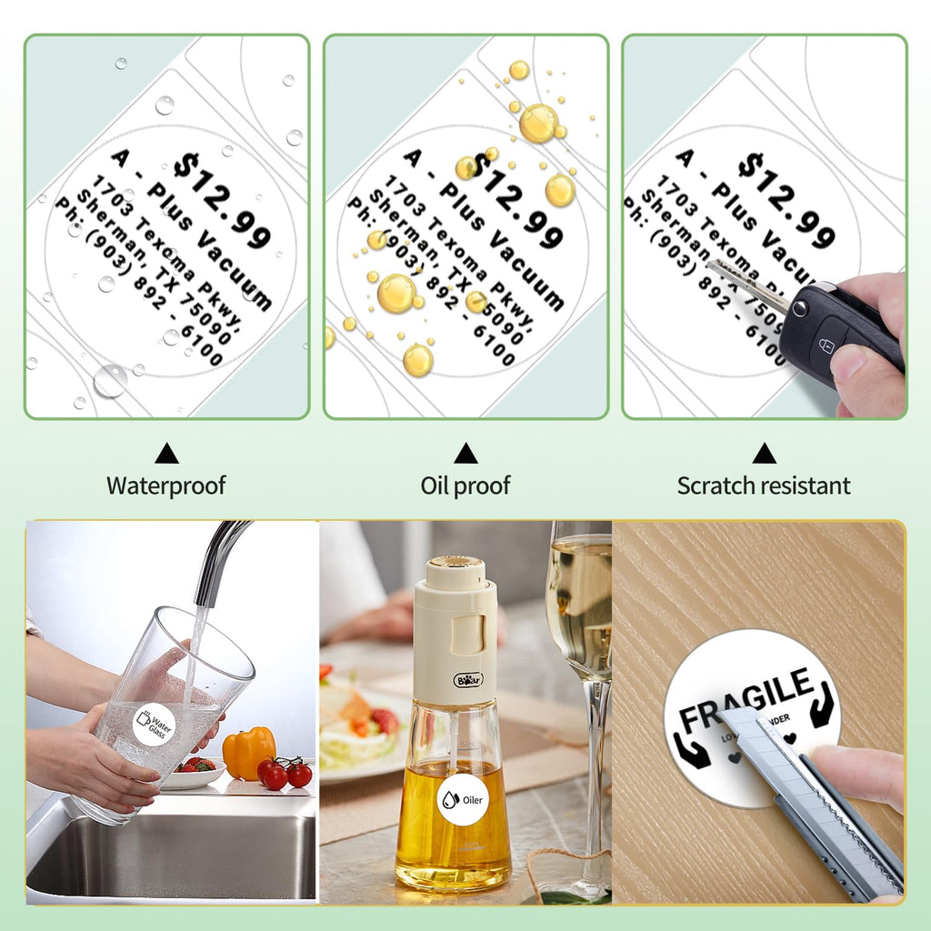 Phomemo Labels- 3 Rolls M110/M220/M221/M120/M200 Round Circle Thermal Paper 1.96" x 1.96"（50x50 mm, Thermal Sticker Round Label for Small Business White 1.96" x 1.96"