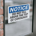 (2 Pack) Do Not Fill Above Top Of Container OSHA Notice Sign 10 Inch X 7 Inch Vinyl Label Decal Sticker Weather Resistant, UV Protected for Workplace, Business, and Construction Site, Made in the USA Vinyl Decal