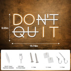 Don't Quit LED Neon Sign for Wall Decor, DO IT Neon Lights Party Decorations, USB Powered Switch Neon Lights lighting adjustable for Office Room, Gym Room, Man Cave, Gamer Room DQ-Yellow&White