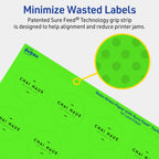 Avery Printable Round Labels, Sure Feed Technology, 1-1/2" Diameter, Neon Green Labels, Print-to-The-Edge, Laser/Inkjet Printable, 400 Total, Great for Stickers and Candles 400 labels