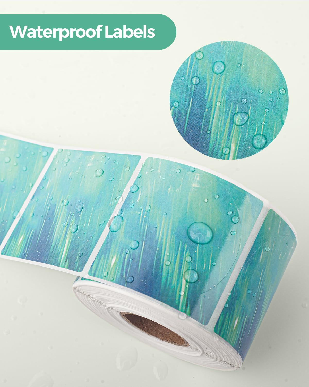 2" Green Round Thermal Labels 500 Labels/Roll+2" Transparent Round Thermal Labels 500 Labels/Roll