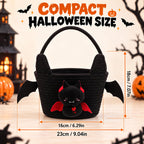 Operitacx Halloween Bat Candy Basket, Trick or Treat Bucket with Handle