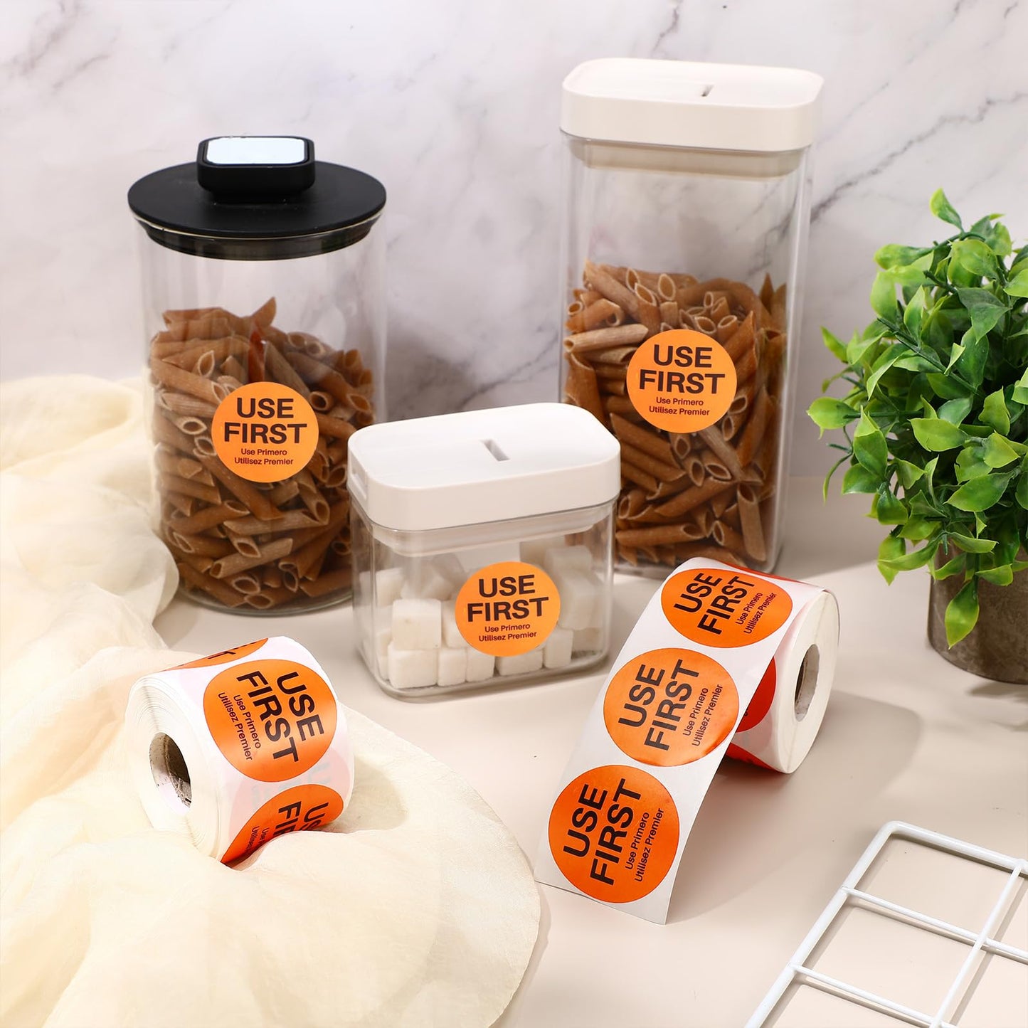 Epakh 1000 Pcs 2 Inch Use First Stickers Food Service Inventory Control Labels for Restaurant Permanent Adhesive Food Labels Circle Dot Paper(Orange) Orange