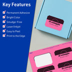 Avery Printable Rectangle Scalloped Labels, Sure Feed Technology, 2" x 3", Bright Pink Labels, Print-to-The-Edge, Laser/Inkjet Printable, 320 Total, Great for Mailing and Candles 320 labels