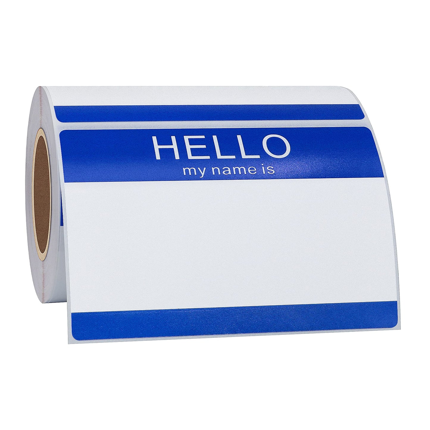 Hello My Name is, Sticker Writing Stickers Easy Peel and Stick Badges Sensitive Name Tag 3.5"x2.35", 200 Pcs (4 Rolls, Blue) 4 Rolls, Blue