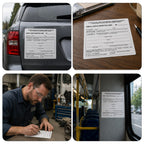 50-Pack Annual Vehicle Inspection Label Stickers, 2-Ply Strong Adhesive Vinyl, DOT Compliant Windshield Decals for Commercial Fleets, Trucks, Trailers, Car Dealerships & Auto Shops