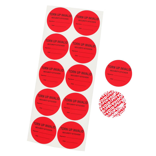 100Pcs Tamper Evident Security Stickers Diameter 2 inch Round Red Complete Transfer Tamper Proof Labels Safety Torn up Invalid Seals Tape (Red)
