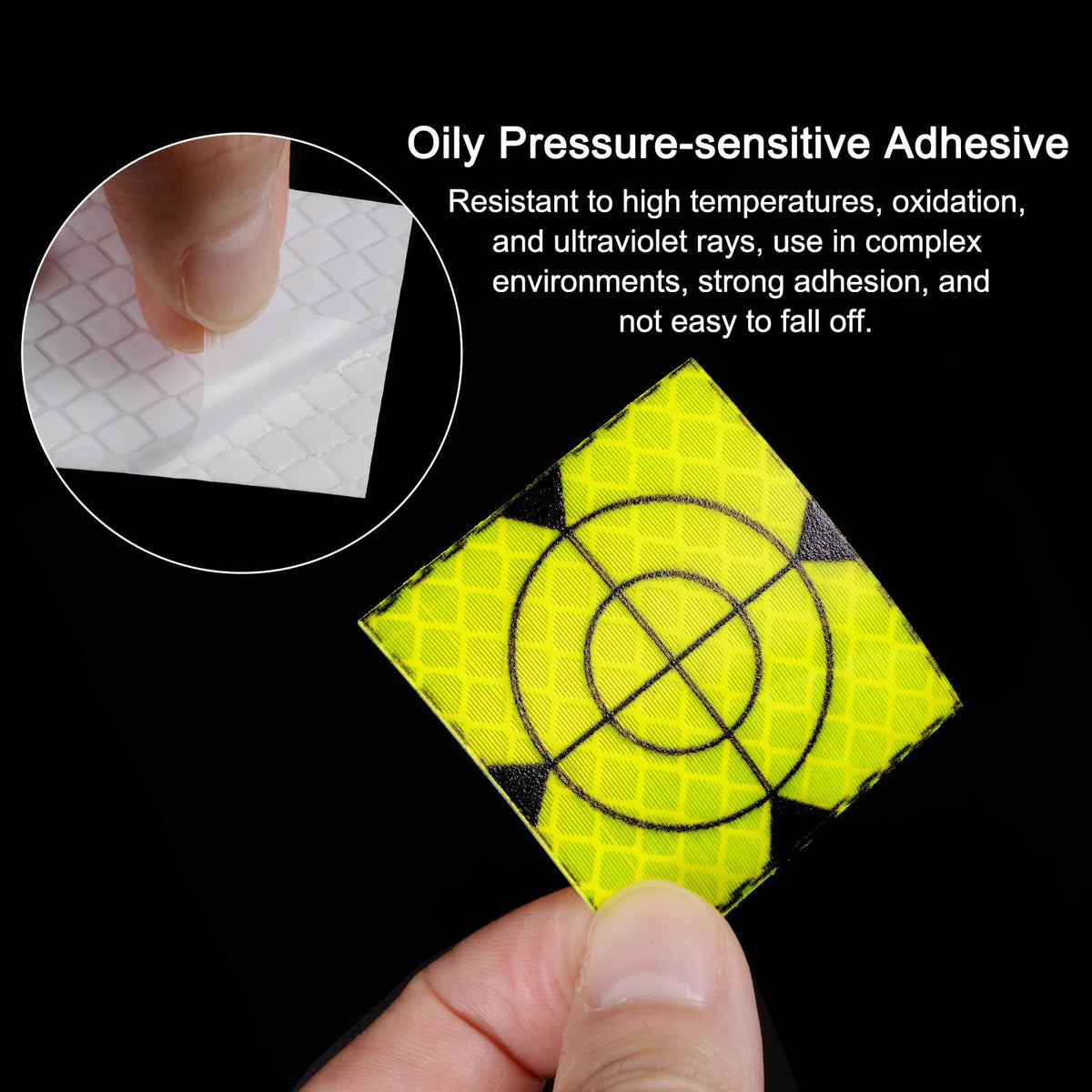 HARFINGTON 100pcs Survey Reflector Sheets 50x50mm Self-Adhesive Reflective Tape Survey Target Mark for Total Stations, Green 100 50mm x 50mm