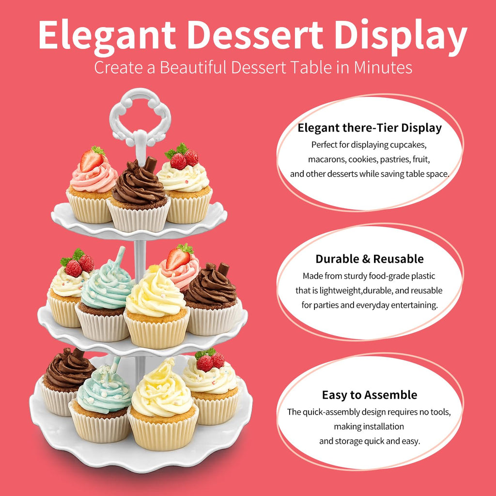 12 Pack Cupcake Stand Dessert Display Tower Serving Tray for Parties
