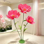 Giant Flower Pole Display Stand Base, 2 Pack Metal Floor Standing Holder White+Green