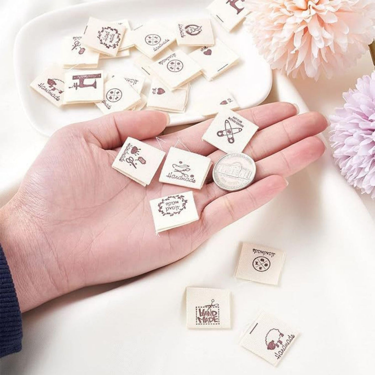 50 Pcs Clothes Cotton Labels Sewing Washable Handmade Garment Clothing for DIY Sewing (#7) #7
