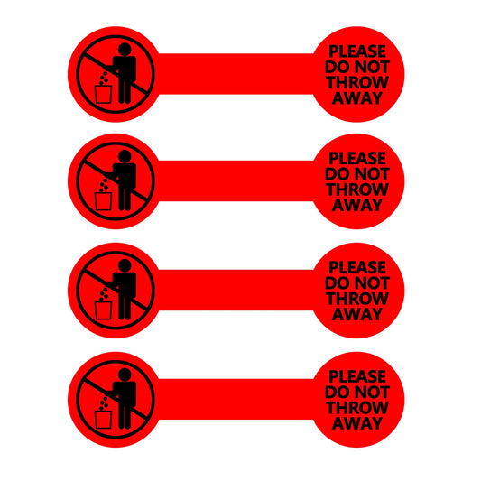 Top label Please Do Not Throw Away Stickers,Permanent Adhesive Sticker,300 Pcs Per Roll