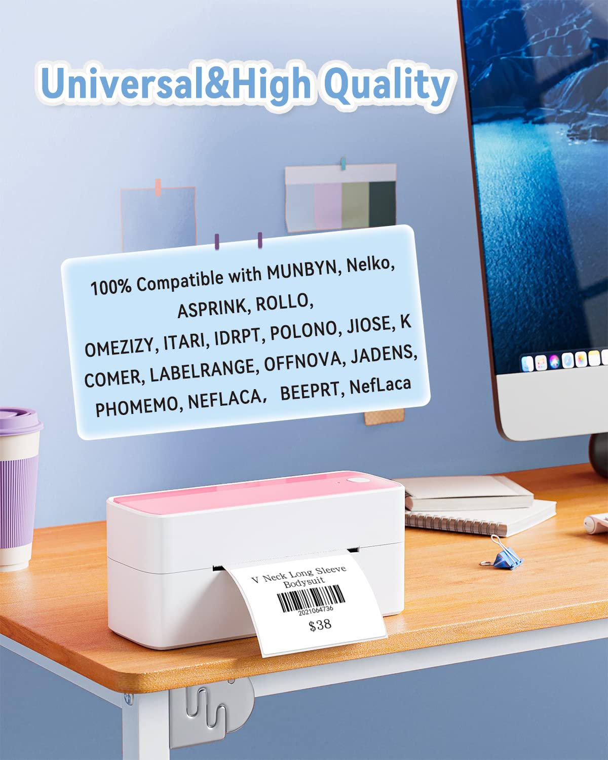 4"x3" Thermal Labels Roll for Small Business Supplies with 2" White Round Label Stickers Roll