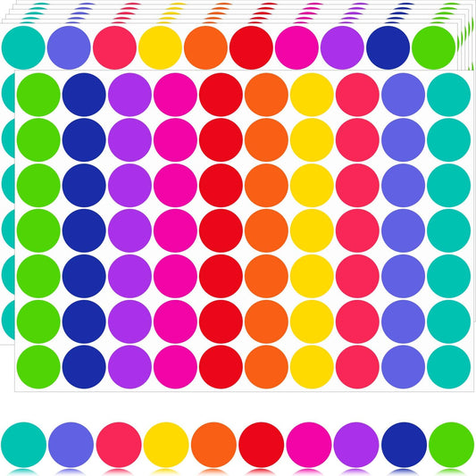 1400 PCS Color Coding Labels Circle Dot Stickers,Round Color Coding Labels Sticky Dots Labels Stickers 10 Color Style Colored Dot Stickers for Toddlers Office Student Classroom Papers 1400 Pcs