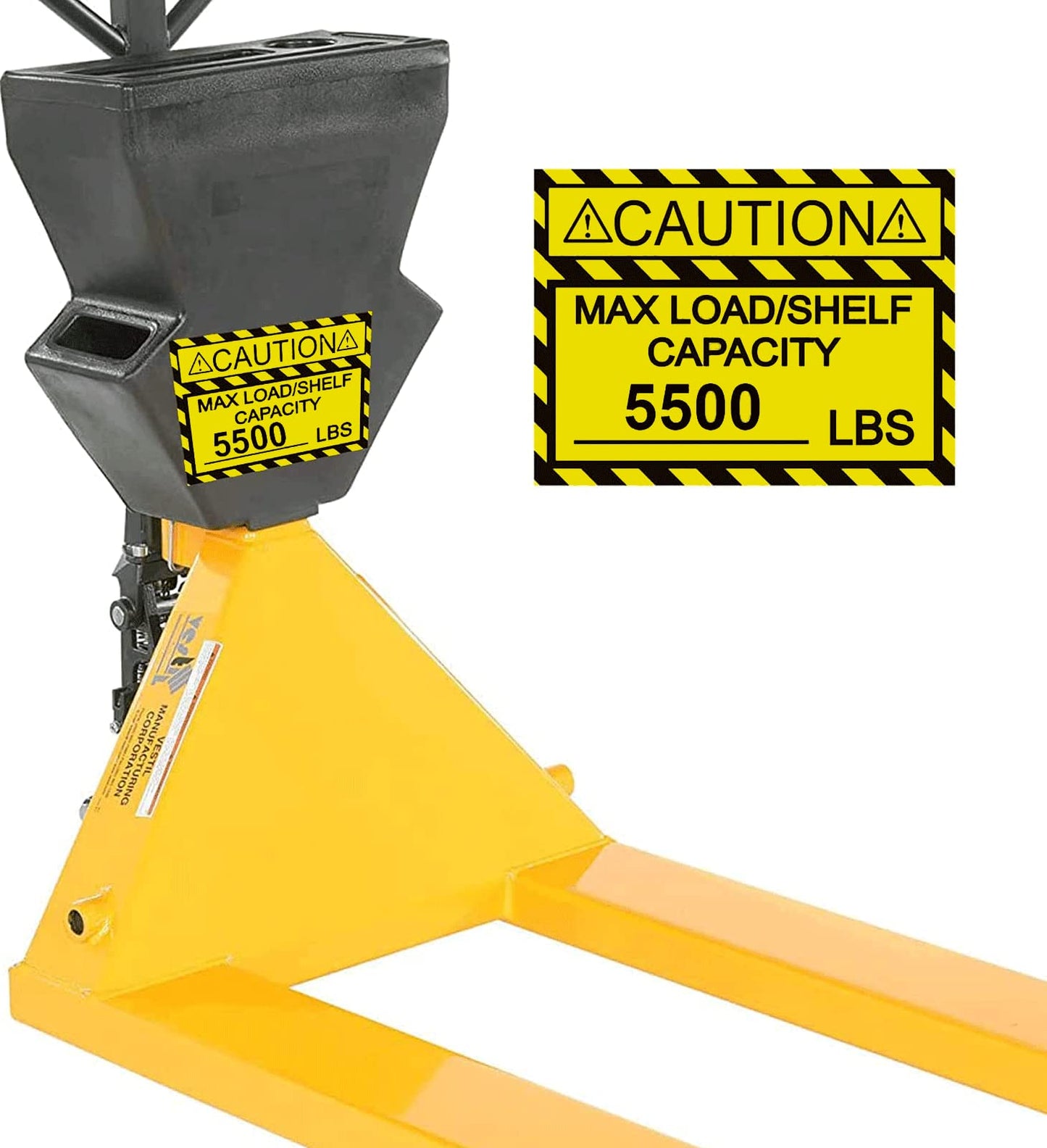 Pallet Rack Capacity Labels 3×4 Inch Caution MAX Load/Shelf LBS Warning Stickers - 25 Pcs/Pack Industrial Strength Sticker for Warehouse Safety Yellow 3 x 4inch