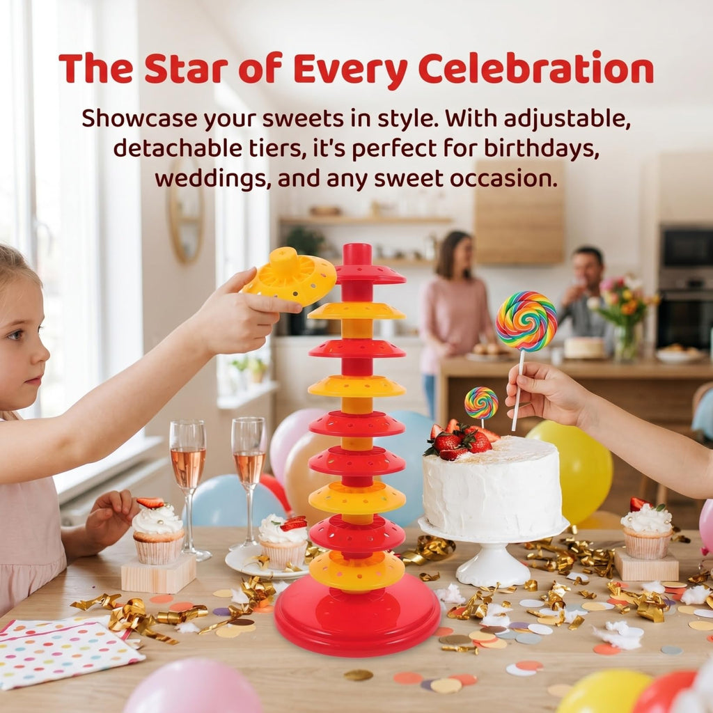 Lollipop Display Stand Tiered Candy Rack Display Stand for Retail Multi-Tier Lollipop Holder Organizer 12.59 X 5.51 X 5.51 in for Weddings Parties Shops 32.00X14.00X14.00CM