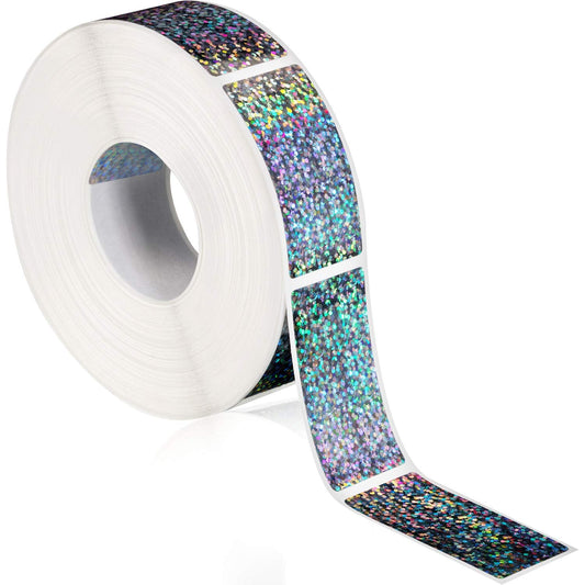 Leinuosen 1000 Pieces Scratch Off Sticker Silver Holographic Sticker DIY Make Your Own Lottery Ticket Gift 2 x 1 Inch Rectangle Glitter Labels for Office Games