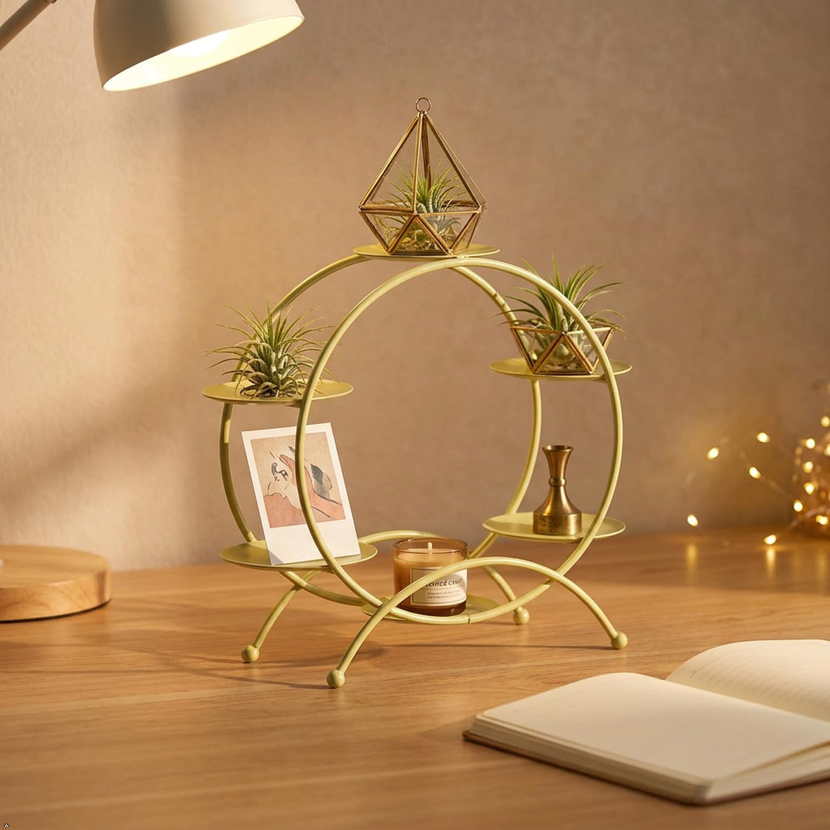 Gold 6-Tier Ferris Wheel Metal Display Rack Tabletop Organizer Gold-Large size