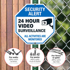 Video Surveillance Sign, CCTV Security Alert, Aluminum 12x12 2 PK